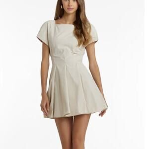 NEW Amanda Uprichard Harper Dress Bone Cap Sleeve Mini Size Women's Small